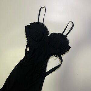 y2k bondage style corset dress